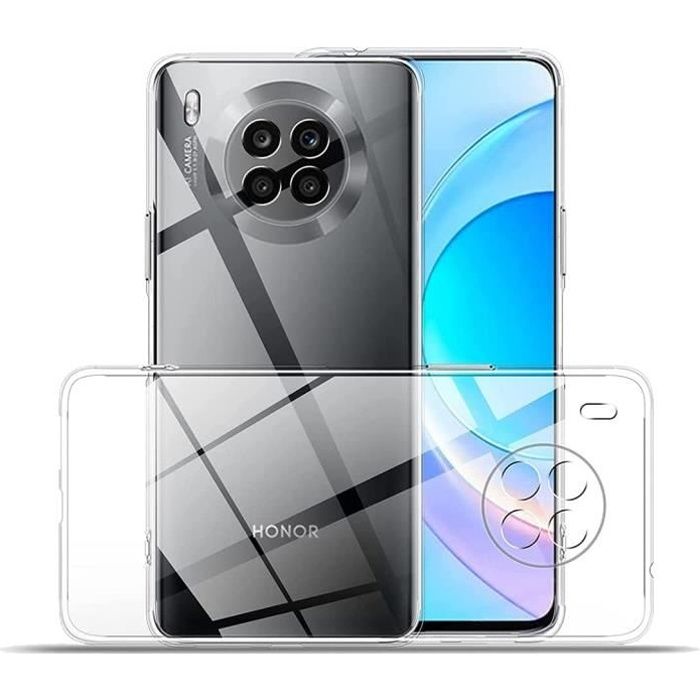 Compatible Honor 50 Lite-Coque arrière transparente silicone souple et solide