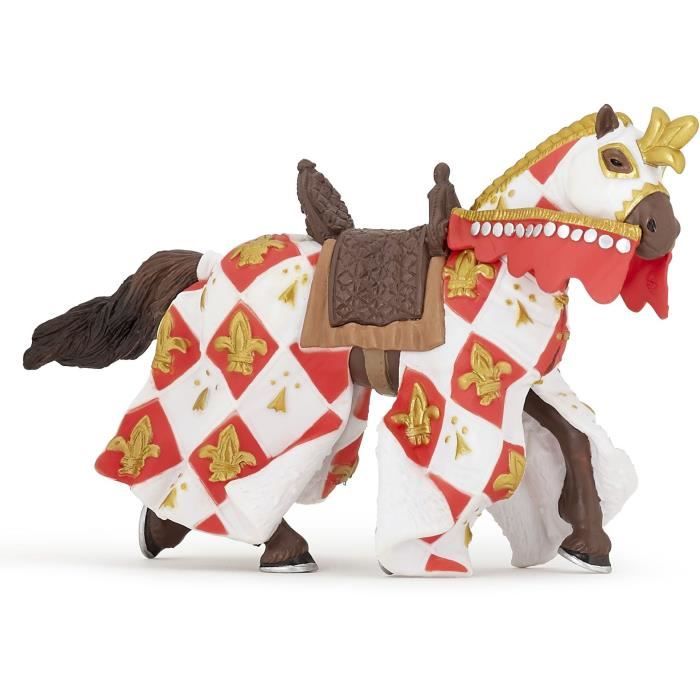 PAPO Figurine Cheval Blanc fleur de lys Pour Enfant