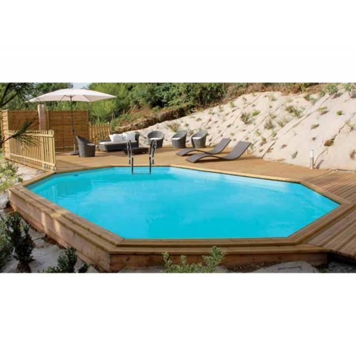 Piscine bois Safran 6,37 x 4,12 x 1,33 m - Sunbay