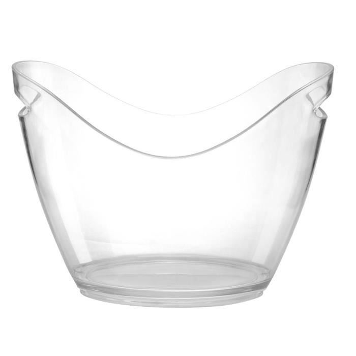 Seau à Glace Refroidisseur à Vin en Plastique PS Transparent pour KTV Bar Soirée 8L