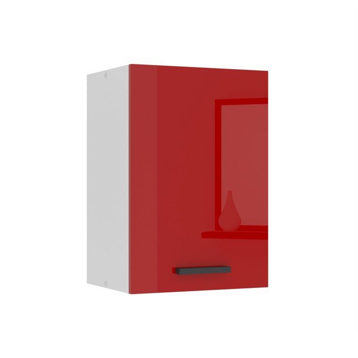 Meuble haut - BELINI - SG40 - Armoire murale - Rouge très brillant - 1 porte - 58 cm