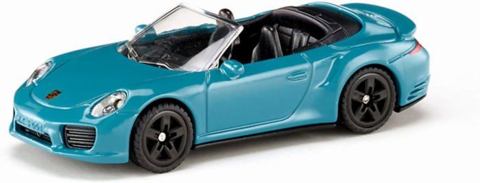 Porsche 911 Turbo S Cabrio, Métal/plastique, Bleu, Voiture Jouet Pour