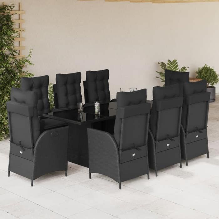 VIDAXL Ensemble 9 pcs résine tressée