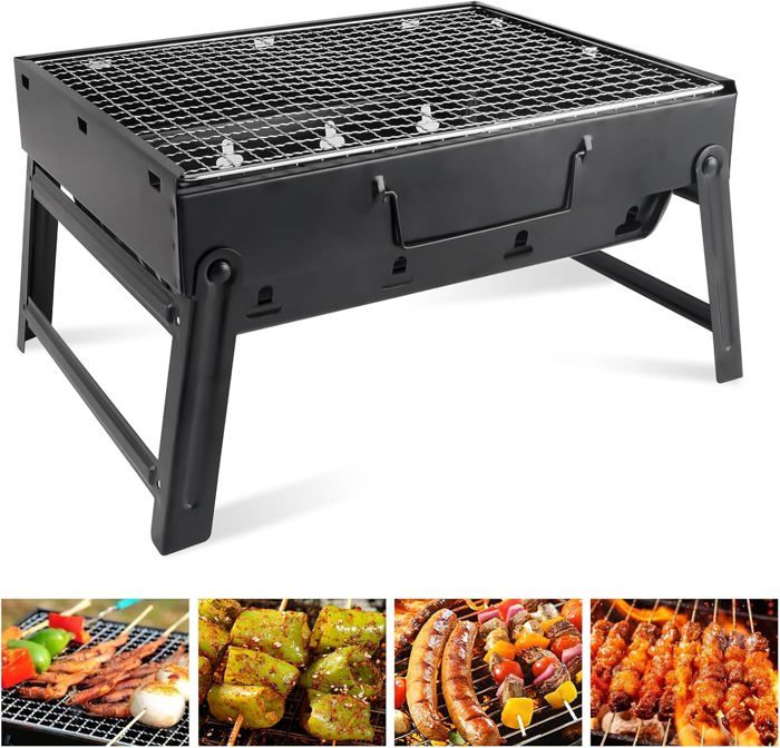 URHELP Barbecue Au Charbon De Bois 73 X 35 Cm - Grande Surface De Maintien Au Chaud - 3 Niveaux