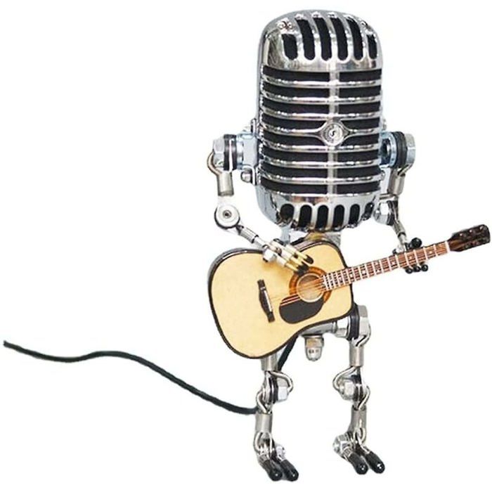 Lampe de bureau micro vintage rétro variateur tactile lampe de bureau guitare jaune personnage