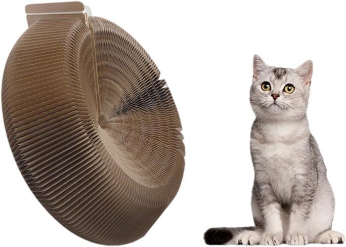 Meilleurs prix pour Lit Griffoir Pour Chat : Forme Ronde, Pliable, Fabriqué En Carton Haute Densité, Sert De Griffoir Et De Lit Pour Chats