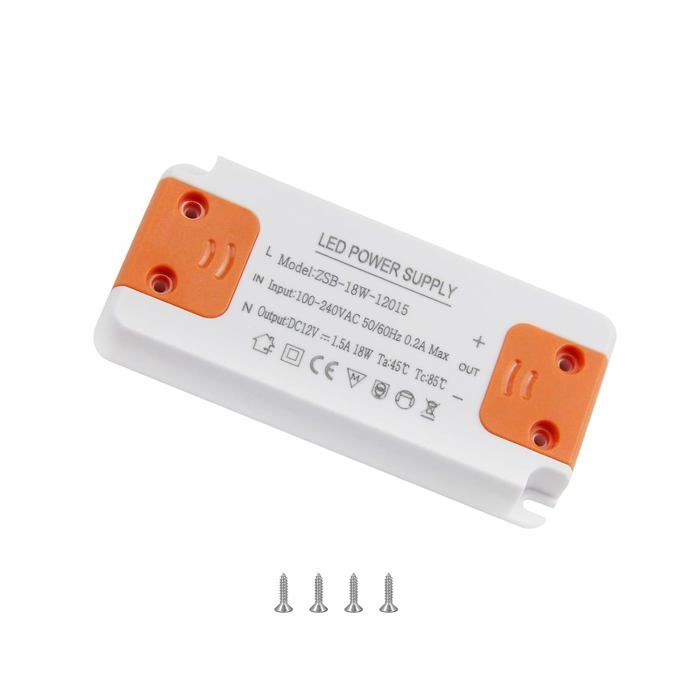 Transformateur LED 220V Vers 12V 1A - Alimentation étanche IP66, 12W, Pour Bande LED, Spots G4/MR11/MR16
