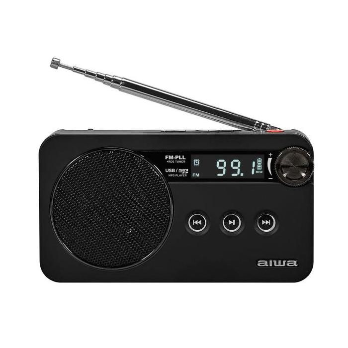 Radio Portable - AIWA - RS-77PLL-BK - Noir - USB TYPE-C - Batterie Lithium Rechargeable
