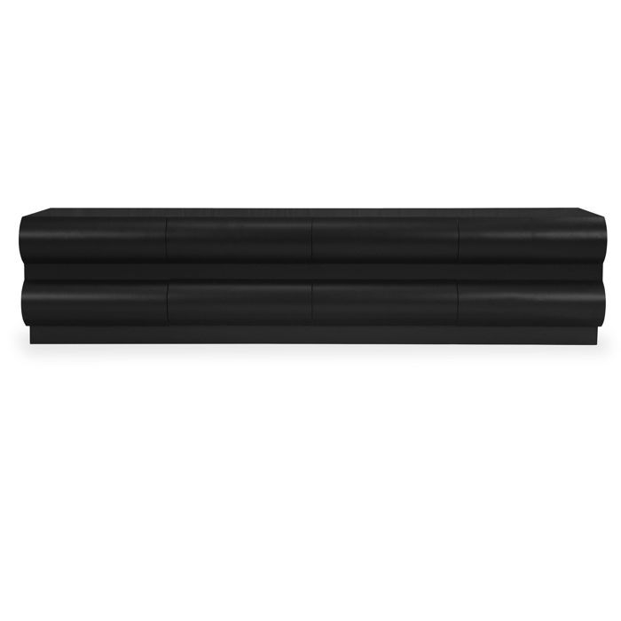 MENZZO Meuble tv 8 tiroirs arrondis Mezade Bois Noir MENZZO Meuble tv 8 tiroirs arrondis Mezade Bois Noir