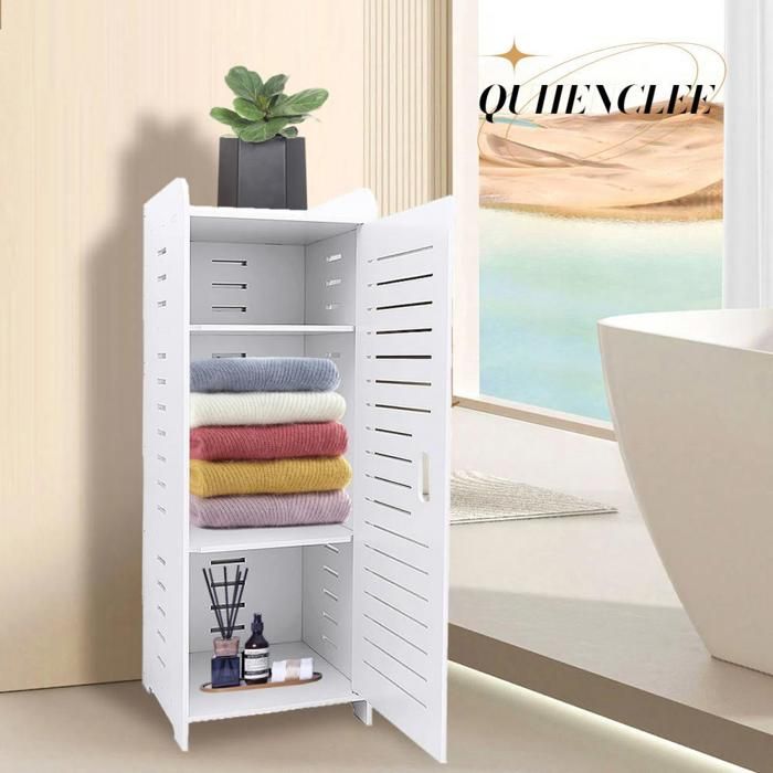 Armoire de salle de bain - 30*30*80cm - Panneau PVC écologique - Armoire de rangement - QUIIENCLEE