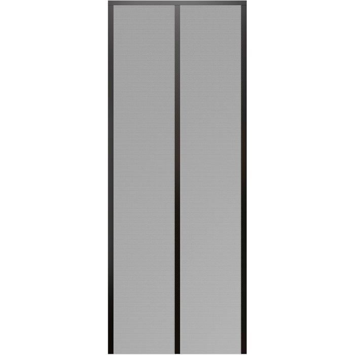 Moustiquaire magnétique pour portes 100 x 230 cm Installation sans outils avec magnets et adhésif Noir Polyester