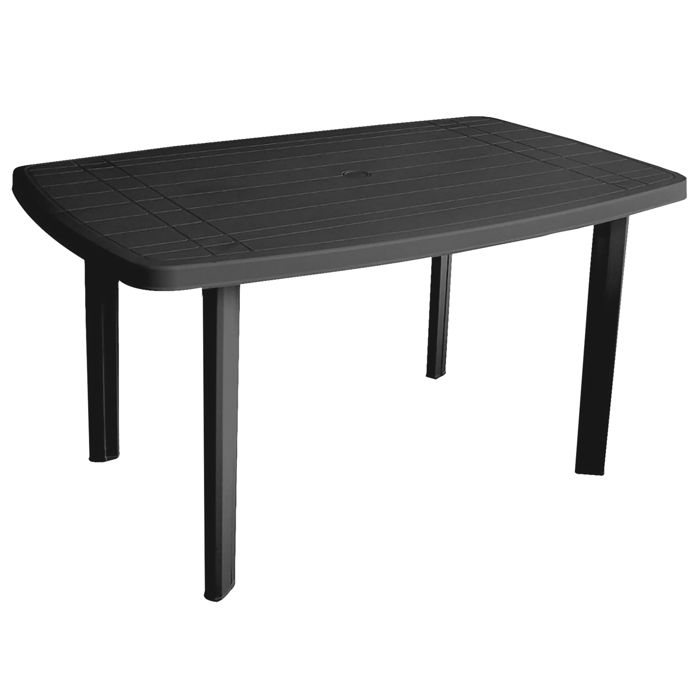 Salon de jardin en résine – Table ovale et 4 fauteuils Gris anthracite 137x85x72 cm Salon de jardin en résine – Table ovale et 4 fauteuils Gris anthracite 137x85x72 cm