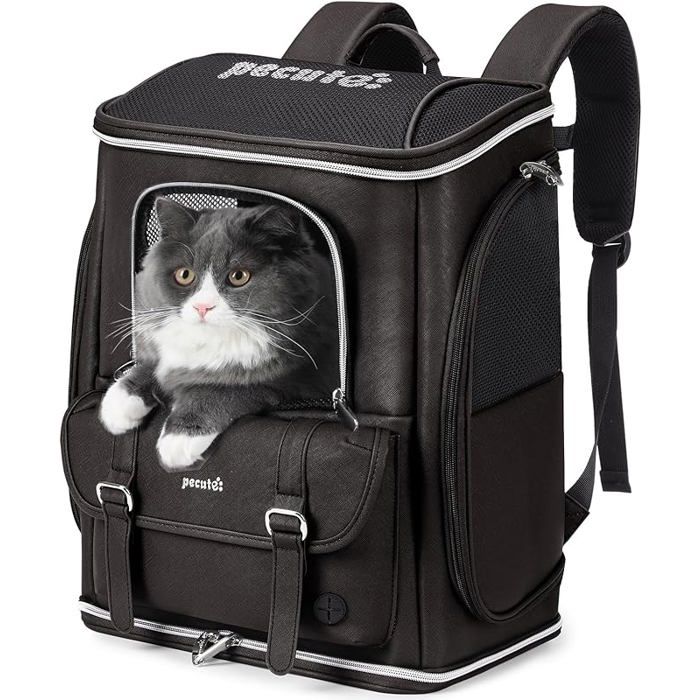 Comparer les prix de Sac à dos transport chat avec réduction de poids anti-gravité 30% décompression - Marron Multicolore CAISSE DE TRANSPORT