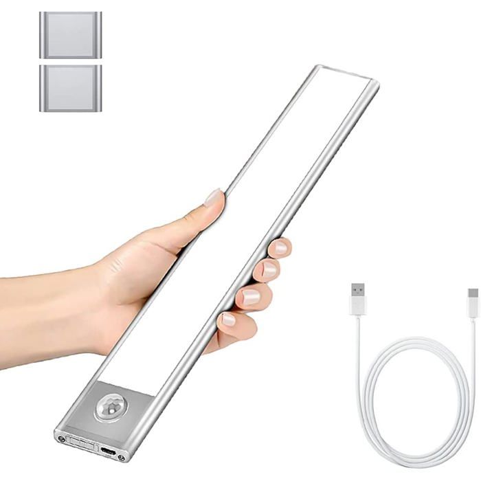 Lampe de Placard LED - ZEMINPEOEL - 20cm - Rechargeable USB - Détecteur de mouvement - Portable