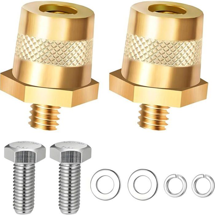 Adaptateurs De Borne De Batterie M8 En Laiton - Connexion Sécurisée Pour Cosse 12V Voiture, Camion, Camping-car
