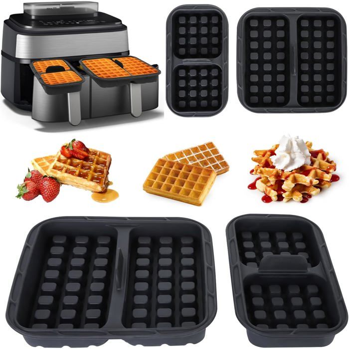 Lot de 2 Moules à Gaufres en Silicone pour Airfryer 3000/5000 Accessoires Friteuse sans Huile Moule Gaufre Air Fryer