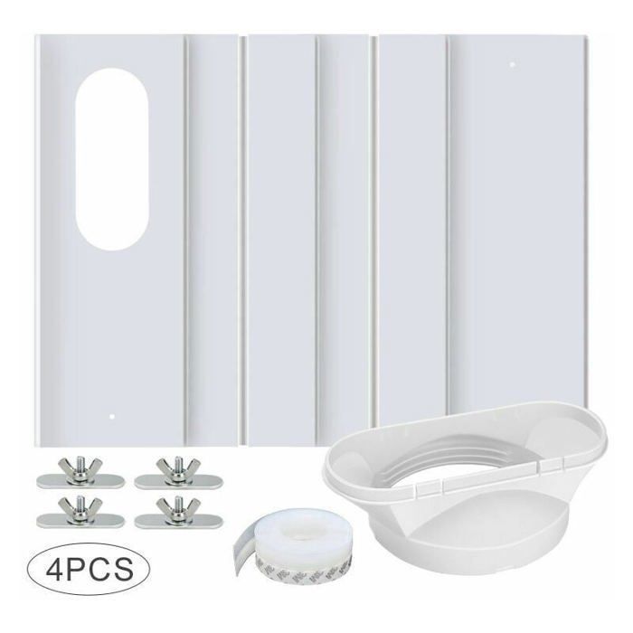 Kit Fenêtre Climatisation Portable avec Adaptateur Scellé et Plaque Réglable Accessoire Universel pour Climatiseur Mobile