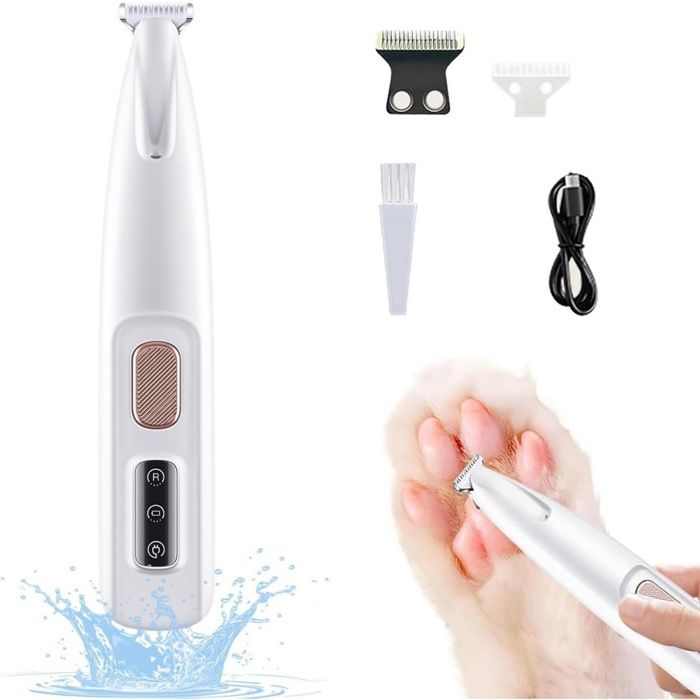 Coupe-griffes pour animaux -Ultra-silencieux -apporterdirigélampe -Convient pour la coupe des cheveux -Blanc