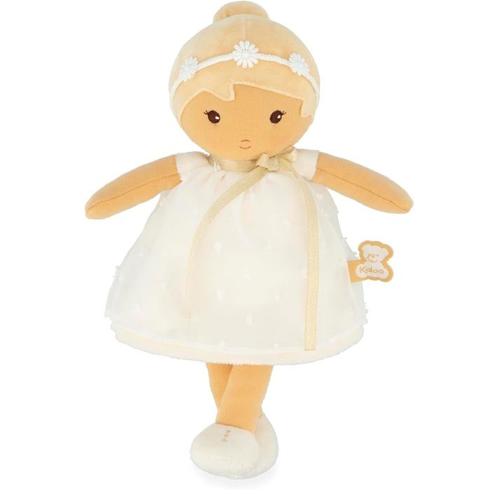 Poupée en tissu - KALOO - Daphné 25 cm - Robe ivoire à pois - Couronne de fleurs - Lavable en machine Poupée en tissu - KALOO - Daphné 25 cm - Robe ivoire à pois - Couronne de fleurs - Lavable en machine