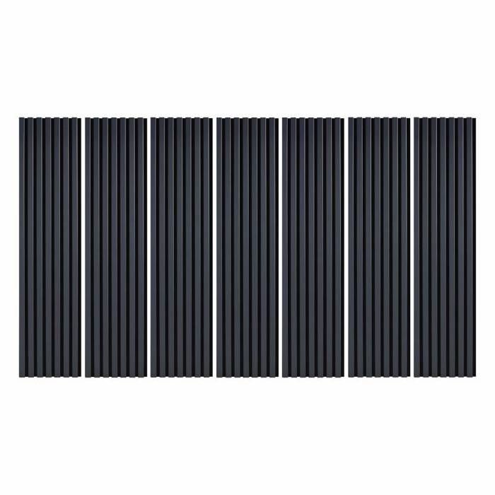 Lot de 7 panneaux muraux à tasseaux bois – DECOON – 120 x 30 x 1 9 cm – Pack tête de lit – Lamelles bleu nuit – Feutrine – 2 52 m²