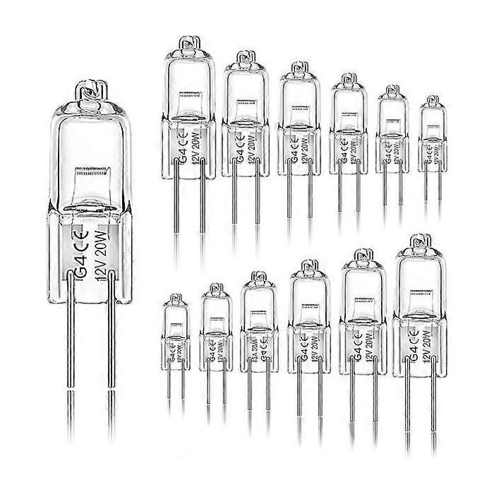 Lot de 12 ampoules halogènes G4 20 W 12 V 2800 K à 2 broches pour hotte cuisine salon chambre