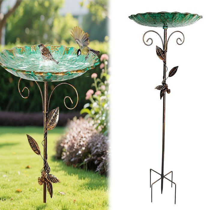 Bain oiseaux jardin métal - 1 pièce grand résistant gel - Abreuvoir oiseaux sauvages Corvina