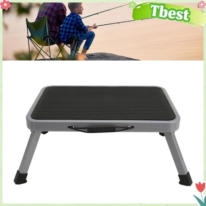 Escabeau - TBEST - Escabeau pliant - Pieds caoutchouc antidérapants - Cadre alliage robuste - Pliable