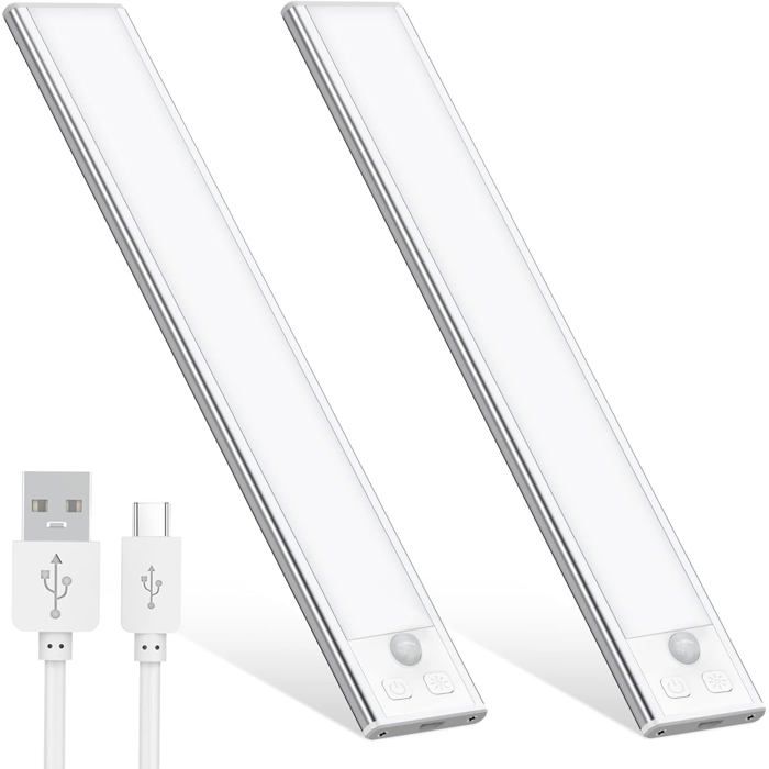 Lampe de Plac Eclairage Led Rechargeable Interieur PlacS FiDimmable Lampe Led Detecteur 6500k 20.5cm-2Pcs DETECTEUR DINONDATION