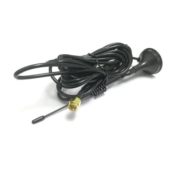 2 Câbles D'extension D'antenne WiFi 7dBi - Longueur 3m (10ft) Avec Base Magnétique - Pour Caméras IP Sans Fil, Systèmes CCTV - Amplification Signal