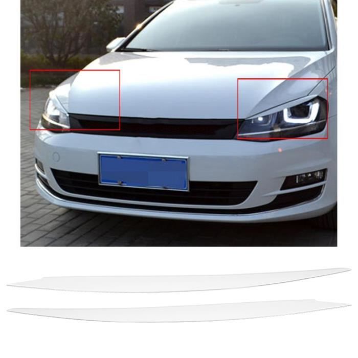 Garnitures Sourcils/Paupières Phares Pour Tesla Model 3 & Model Y (2017-2023) - ABS Noir Brillant, Style Carbone - 5