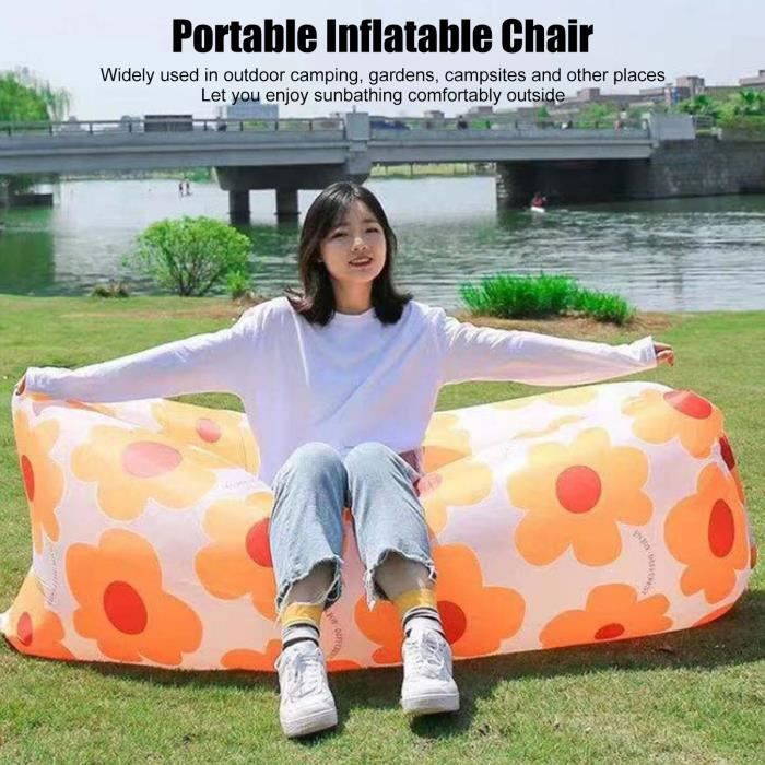 Canapé Gonflable Mockins I-121 – Idéal Pour Camping, Plage Et Détente, Couleur Bleue