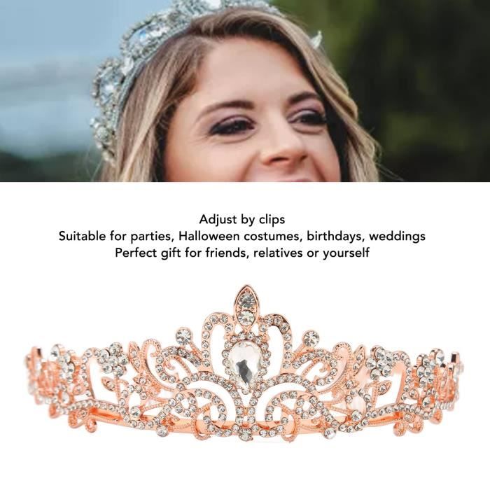 Set Couronne Et écharpe 60 Ans - Cadeau Anniversaire Femme - Or Rose Et Strass