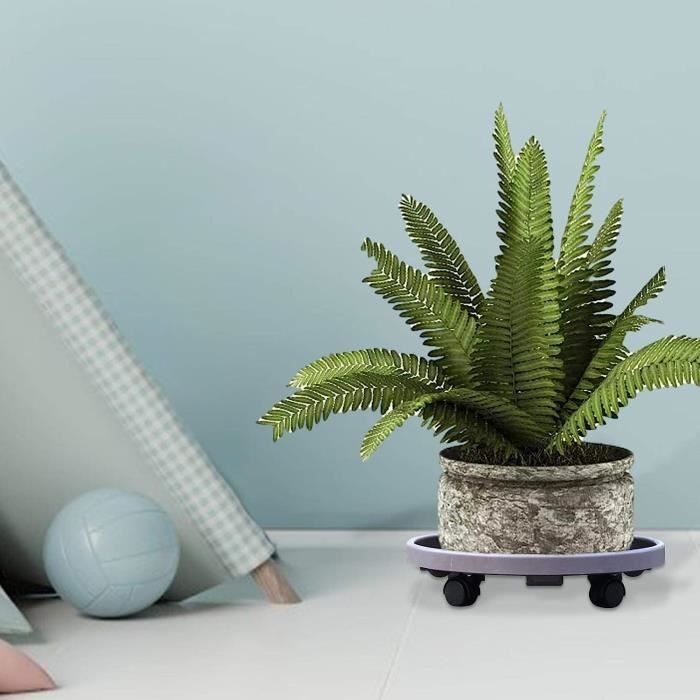 Chariot à Plantes Avec Roulettes Invisibles 22,9 Cm - Support Mobile Pour Pots De Fleurs, Rond Et Silencieux