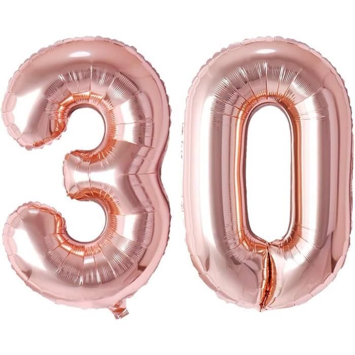 Ballon Chiffre 30 Or Rose,100Cm Ballon Numéro Decoration Anniversaire,  Helium Chiffre Happy Birthday Decoration[u17182] - Cdiscount Maison