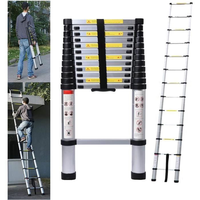 Echelle Pliable Multifonction 4,4M Échelle Télescopique En Aluminium ...