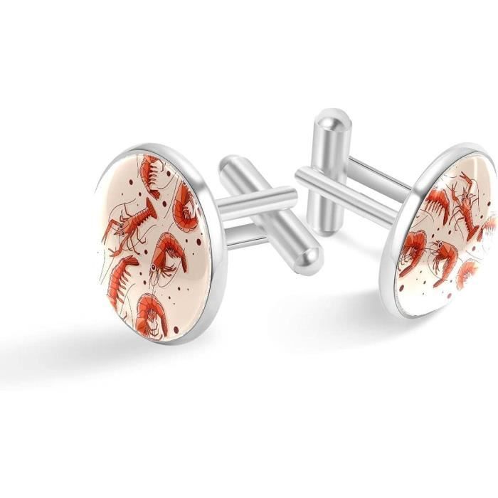 Boutons De Manchette Homme Fusée Carrée - Acier Inoxydable Rouge - Cadeau Élégant Pour Chemise