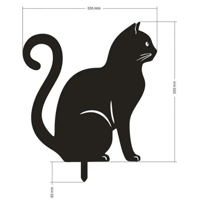 Décoration Jardin Métal Chat Et Papillon - Silhouette Ajourée Sur Piquet, 25x30cm - Pour Pelouse, Patio, Mur - Cadeau Original Amoureux Des Chats - 6