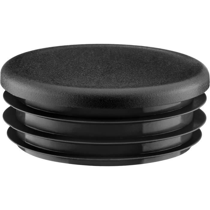 Bouchon Noir Pour Tube Rond PVC - 50 Mm - Cache-Embout Plastique Pratique