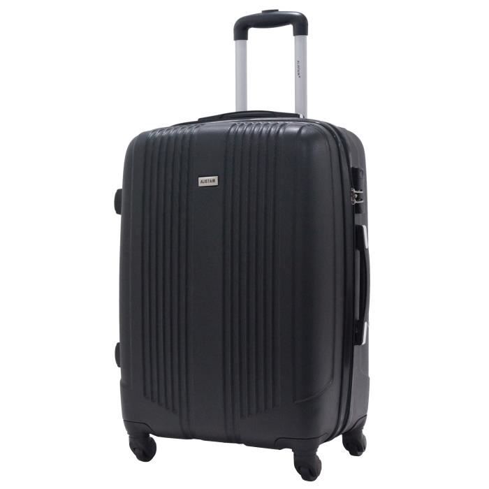 Valise Moyenne 65cm - ALISTAIR Airo - ABS ultra légère et résistante -  Marque française - Noir - Garantie 2 ans - SAV en France