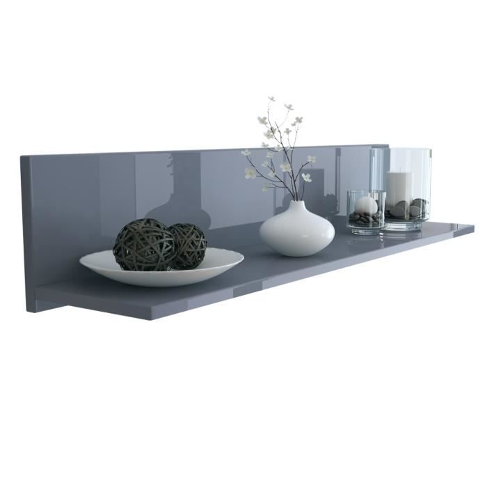 Vladon Etagère murale Skadu en Gris haute brillance