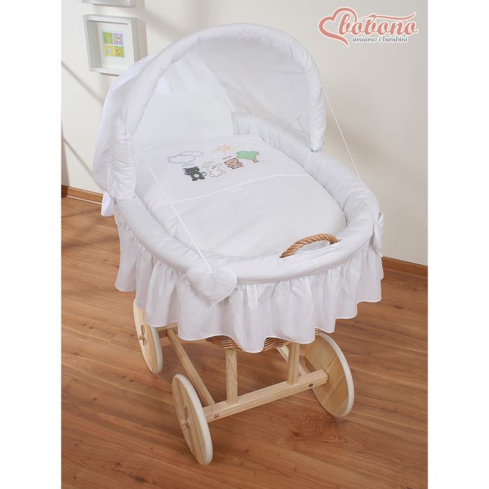 Berceau Bebe Blanc Avec Parure De Berceau Animaux Cdiscount Puericulture Eveil Bebe