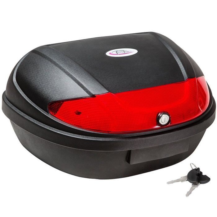 TRESKO Top Case XL 24L Universel Moto Scooter Quad - Valise Coffre Avec Système Montage Rapide Et Réflecteur