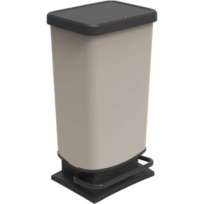 Poubelle à Pédale Grise Carbone Sundis Paso 6L