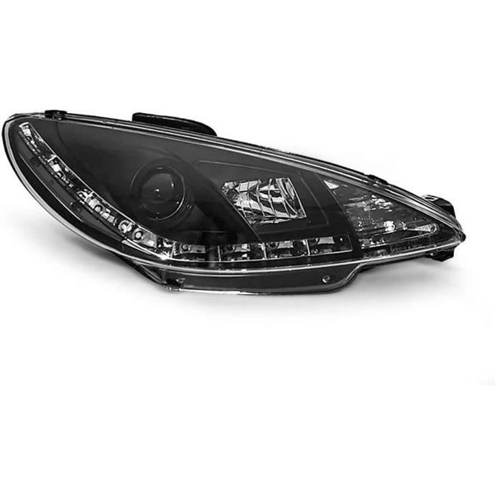 Paire de feux phares Peugeot 206 98-02 Daylight led noir