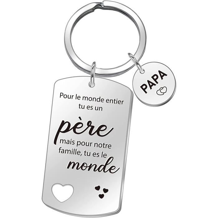 Porte-clés photo personnalisé dans un étui en cuir initiales Souvenir de la  fête des Pères Cadeau pour le nouveau papa Porte-clés photo personnalisé  Fabriqué au Royaume-Uni -  France
