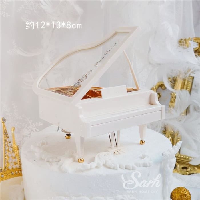 Décoration de gâteau joyeux anniversaire filles  Ballet élégant blanc,  fournitures pour la pâtis Piano music box -KUA03475 - Cdiscount Maison