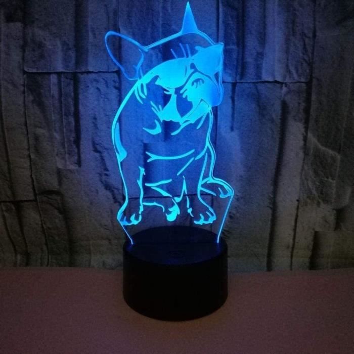 Lampe LED bouledogue français : cadeau photo personnalisé pour