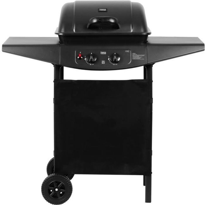 Barbecue à gaz 2 feux avec roues Teesa BBQ 2000 TSA0800