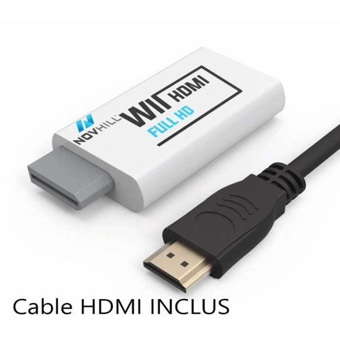 WII HDMI Novhill Adaptateur Convertisseur NV1 + Cable HDMI Inclus H0AF4
