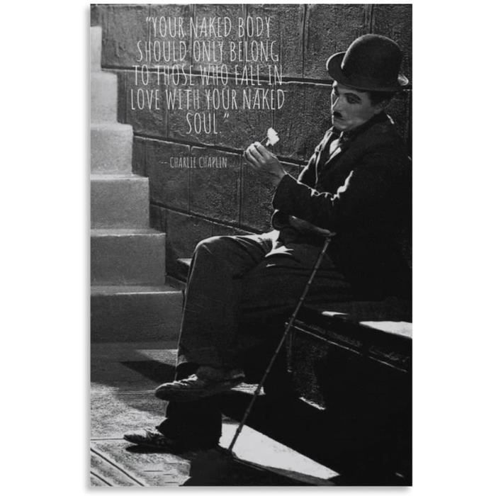Poster Sur Toile Avec Citation De Charlie Chaplin Decoration Murale Pour Chambre A Coucher Cadeau Pour Homme x30cm 5390 Cdiscount Maison